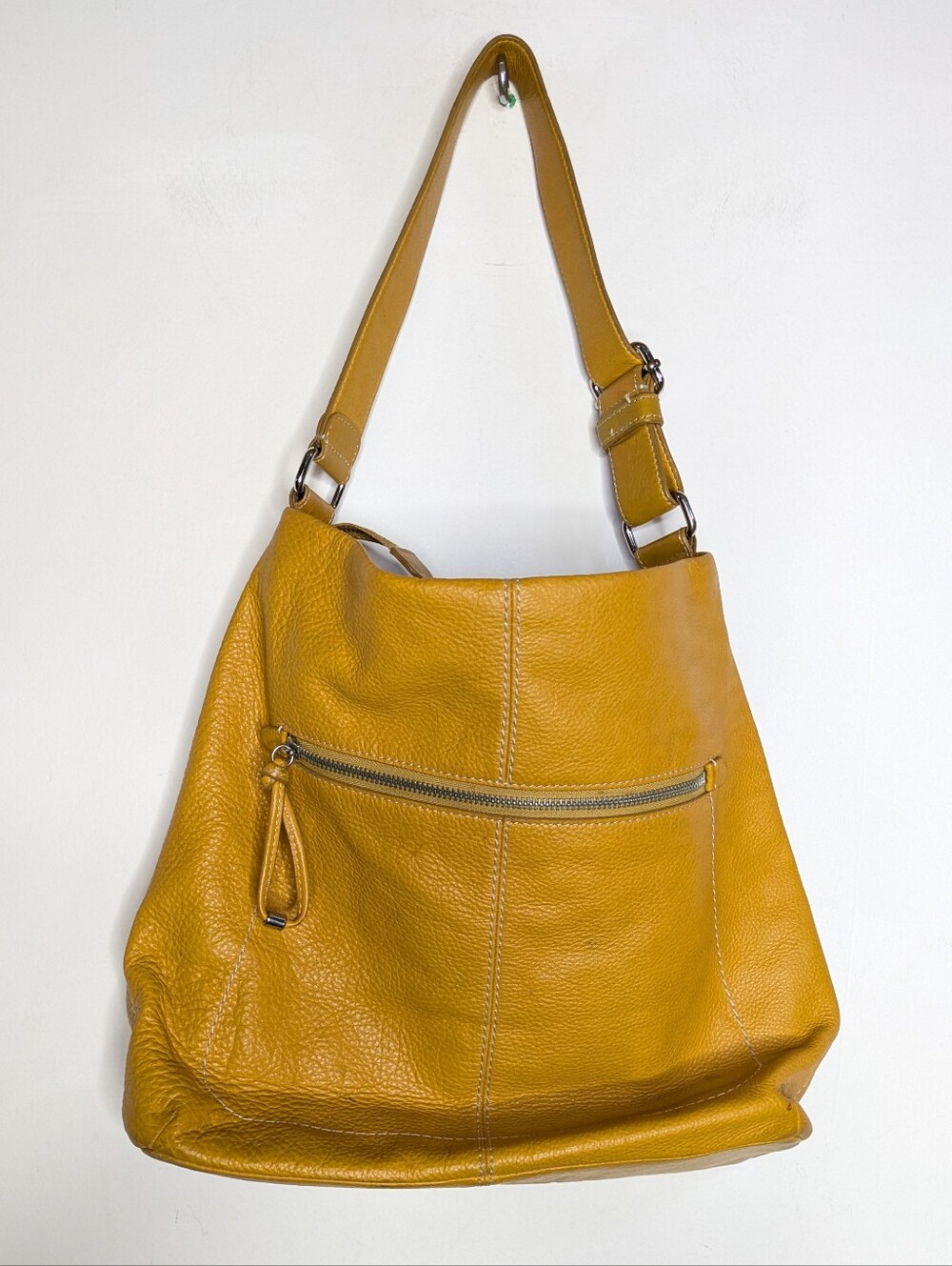 Banana Republic Yellow Orange Leather Shoulder Bag - Picture 4 of 10